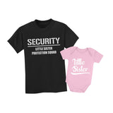 Thumbnail Security For My Little Sister - Big Brother & Little Sister Siblings Set Shirts Pink 3