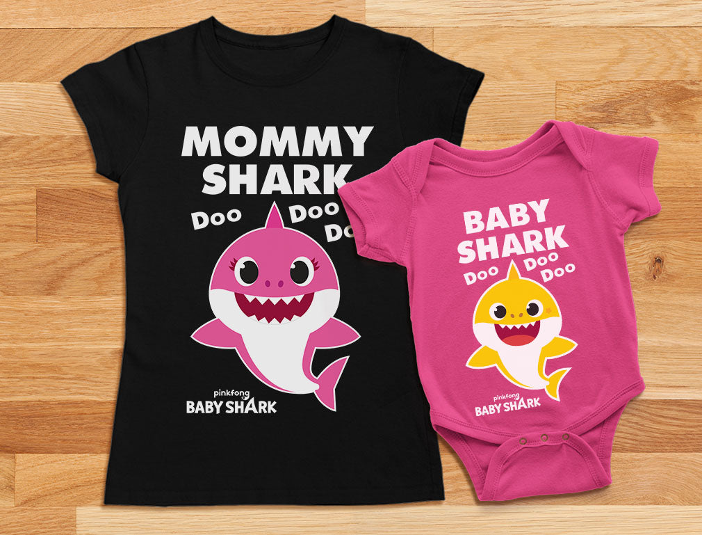 Matching Baby Shark Shirts for Mommy Baby Set For Mother and Baby Outfits Gift 