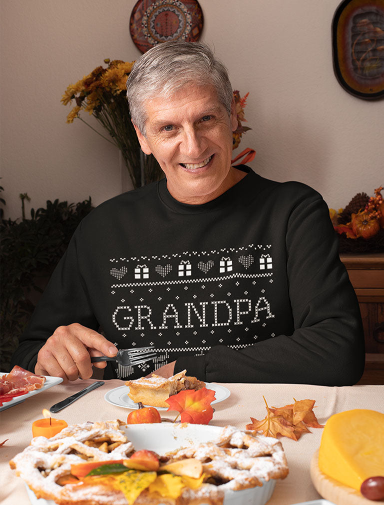 Grandma & Grandpa Matching Ugly Christmas Sweatshirts Set Grandparents Xmas Gift - Grandma Green / Grandpa Black 11