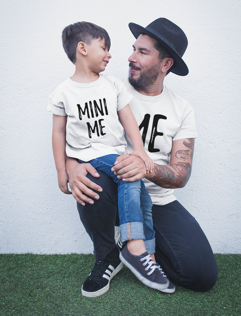 Daddy and Me Matching T-Shirts Funny Me & Mini Me Matching Set - Gray 5