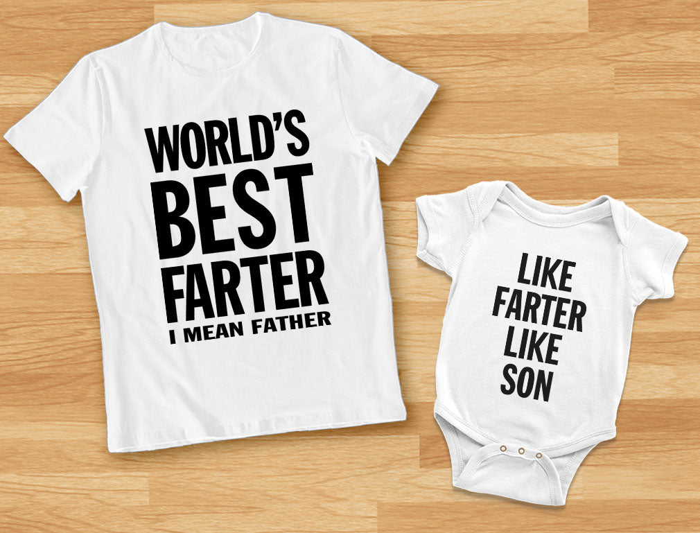 Best Farter I Mean Father - Like Farter Like Son Funny Dad & Me Matching Set - Gray 4