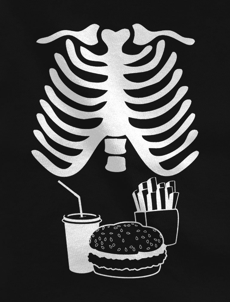 Halloween Skeleton Maternity Tee Baby Boy X-Ray Matching Couple Set Burger Tee - Dad Black / Mom Black 4