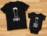 Thumbnail Pint & Half Pint Baby Bodysuit & Men's T-Shirt Matching Set Father's Day Gift Dad Black / Baby Black 4