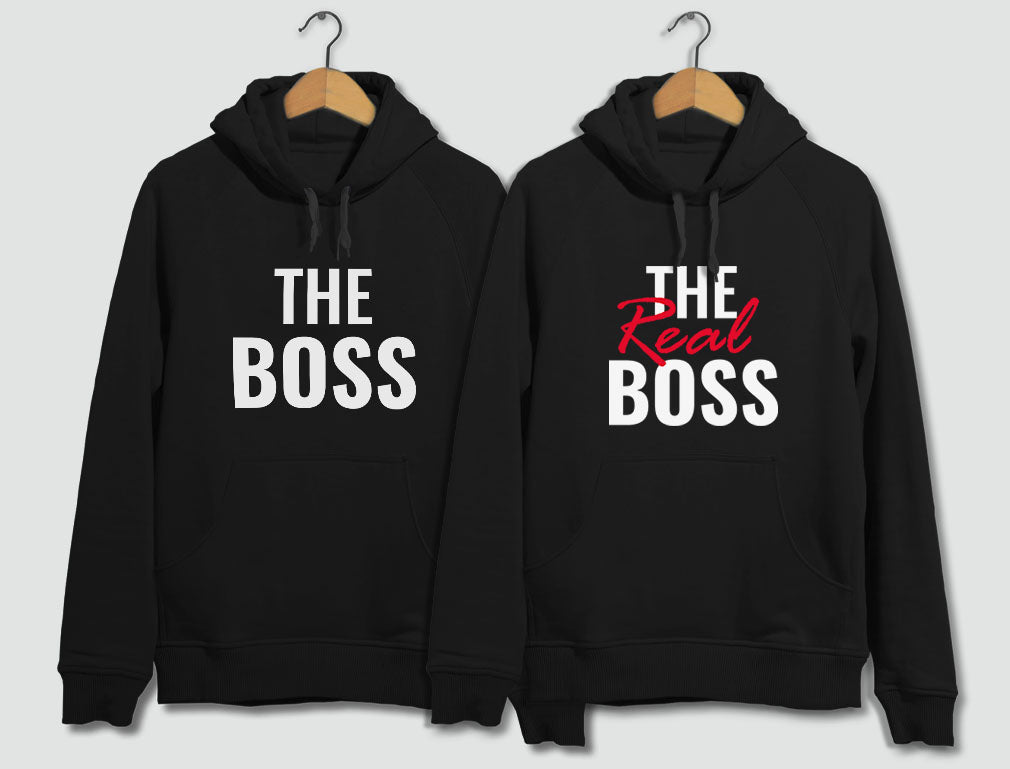 The Boss & The Real Boss Funny Couple Matching Hoodies