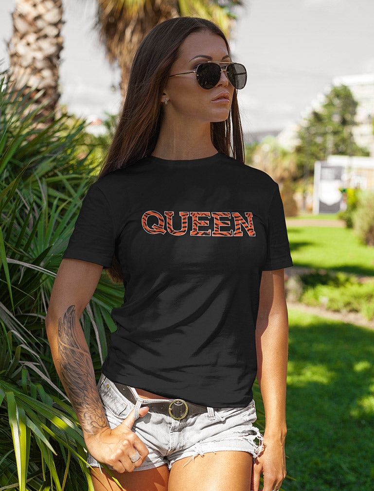 King Queen Tiger Matching Couple Set His and Hers T-Shirts Anniversary Gifts 