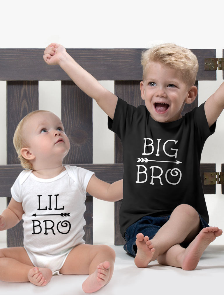 Big Bro Little Bro Shirts Big Brother Little Brother Boys Matching Outfits - Big bro Dark Gray / Lil bro gray/white 4