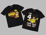 Thumbnail Paw Patrol Rubble Digging 4th Birthday Shirts Pack Nickelodeon Toddler T-Shirts Black 3